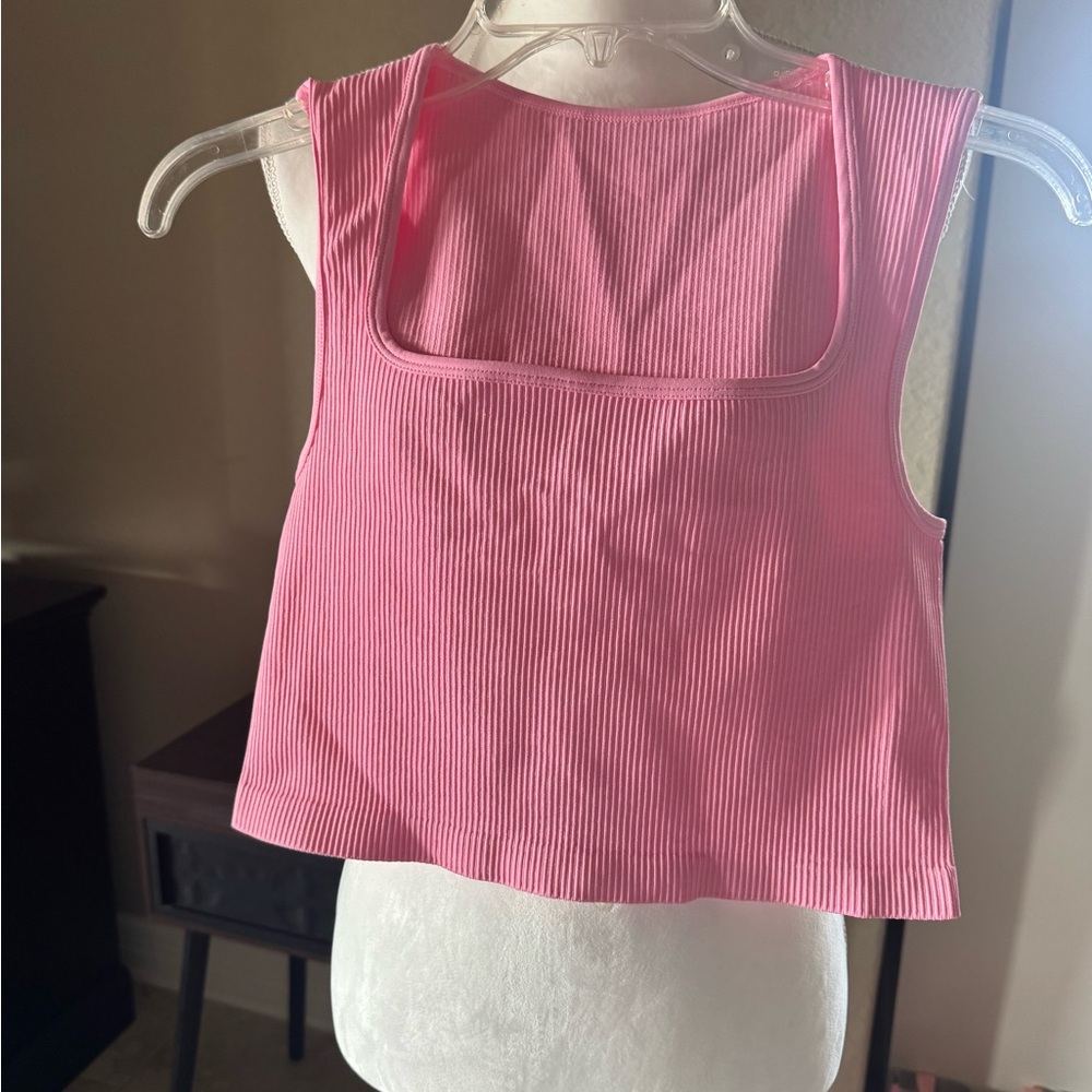 NIB OQQ Pink Ribbed Women's Top SZ MD
